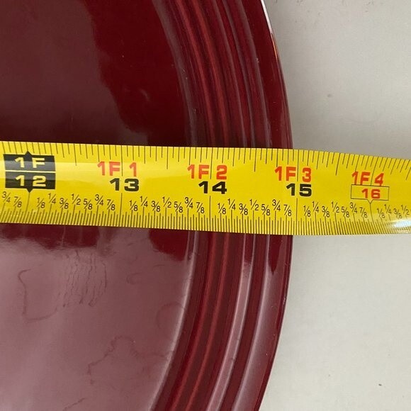 Fiestaware Retired Cinnabar Discontinued Pizza Plate - Picture 3 of 4